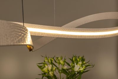 Lucide SLALOM - Pendant light - LED Dim. - CCT - 1x80W 2200K/4000K - Cream - Premium